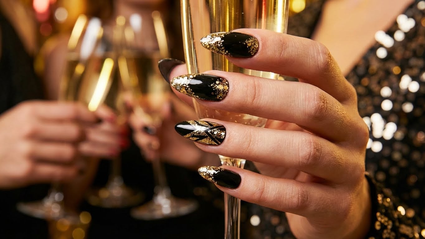 New Year's Eve Nails Ideas to Sparkle the Countdown