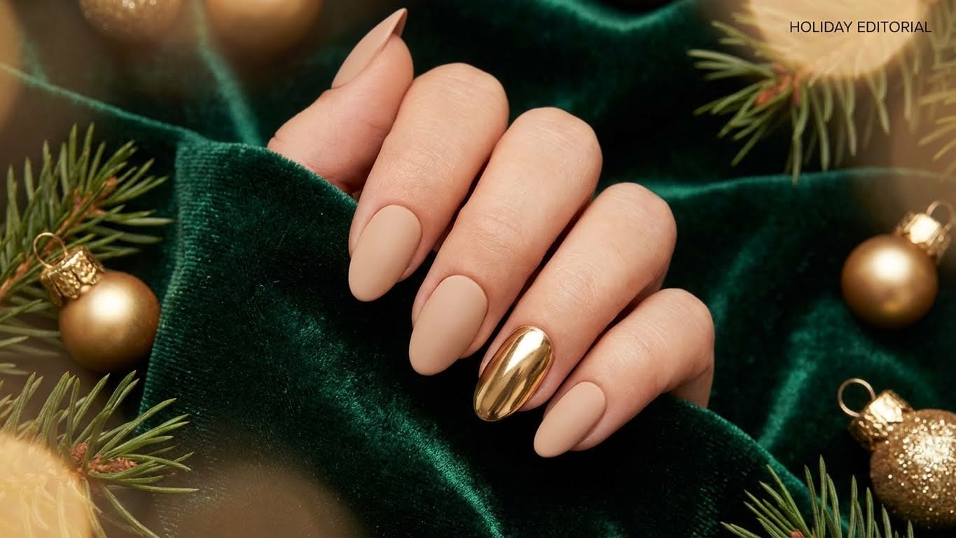 Shine Bright This Festive Season: A Guide to Gold Christmas Nails