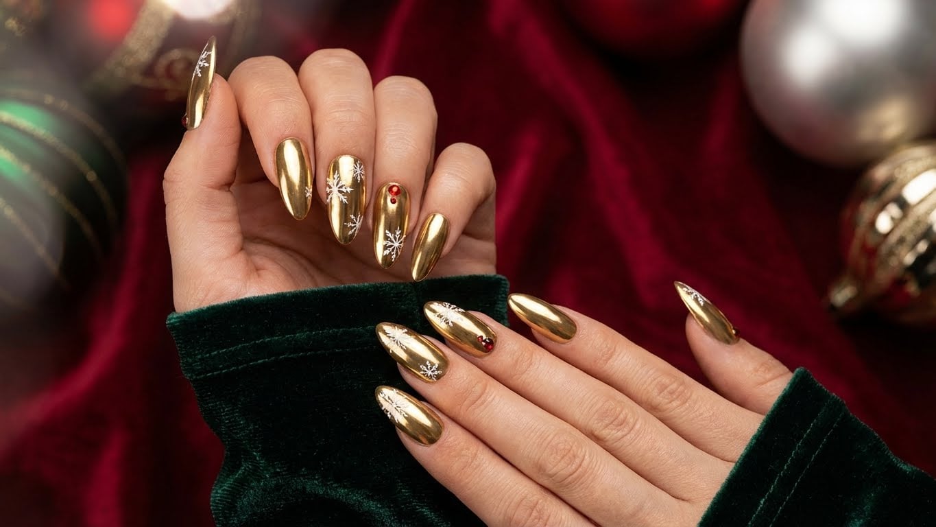 Add Some Sparkle to Your Holiday Nails with These Glittery Ideas